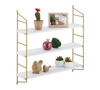 Relaxdays Elegante mensola da muro con 3 ripiani