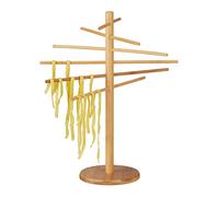 Relaxdays Essiccatore per la Pasta, 12 Bracci, Stand Pieghevole per Tagliatelle & Spaghetti, Bambù, alto 41 cm, naturale