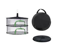 Relaxdays Essiccatore Pieghevole, Rete a 2 Livelli per Erbe, Frutta, Verdura, stendino Appeso, Verde/Nero, 90% Poliestere, 40 x 60 x 60 cm