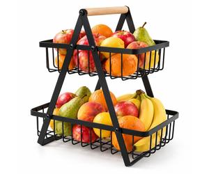 Relaxdays Etagère portafrutta 2 livelli