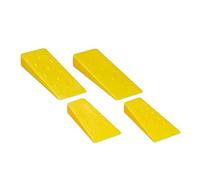 Relaxdays Fällkeil in 2 Größen 4er Cuneo Spaccalegna, Set da 4 Spacca Legna Manuali, 14 e 21 cm, Accessori per Abbattimento Alberi, Giallo, 3 x 7 x 21 cm