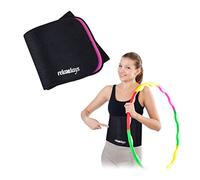 Relaxdays Fascia Addominale Hula Hoop, Cintura Sport per Donne in Neoprene, con Chiusura a Strappo, 90 cm, Rosa Nera, Gomma