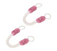 Relaxdays Fermaporta a Corda in Set da 2, Lunghi 60cm, Paracolpi da Maniglia, Sicurezza di Bambini e Animali, Beige Rosa