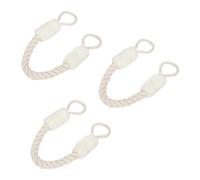 Relaxdays Fermaporta a Corda in Set da 3, Lunghi 60cm, Paracolpi da Maniglia, Sicurezza Bambini e Animali, Beige Bianco, Poliestere