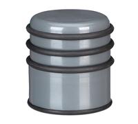 Relaxdays Fermaporta a Pavimento, Pesante, Blocca Porte e Finestre, ∅ 7 cm, 3 Anelli in Gomma, Grigio Scuro