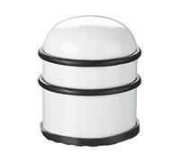 Relaxdays Fermaporta, Blocca Porta e Ferma Finestre, in Acciaio e Gomma, Accessorio per la Casa, Diametro: 7 cm, Bianco