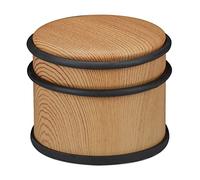 Relaxdays Fermaporta, Blocca Porta Pesanti & Ferma Finestre, Acciaio & Gomma, Accessorio per la Casa, ∅ 9,5 cm, Marrone, Inox