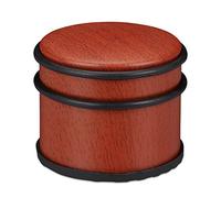 Relaxdays Fermaporta, Blocca Porta Pesanti & Finestre, Acciaio & Gomma, Accessorio per la Casa, ∅ 9,5 cm, Marrone-Rosso
