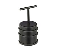 Relaxdays Fermaporta con Manico, Blocca Porta & Finestra, Rotondo & Alto, Interno, Acciaio & Gomme, ∅7 cm, Grigio Scuro, 1 Pezzo