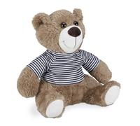 Relaxdays Fermaporta a Orsetto, Peluche in Stoffa Riempito con Sabbia, Blocca Porta da Terra per Interni, Marrone Chiaro, Poliestere, 1 pz