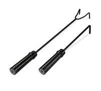 Relaxdays Ferri da Camino in Set, 2 Attizzatoi per Caminetto, Stufa, Barbecue, Attrezzi per Brace e Fuoco, Nero, Acciaio, 51 cm