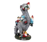Relaxdays Figura da giardino T-Rex che divora nani