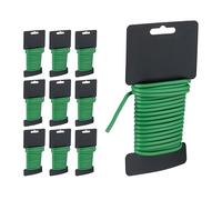 Relaxdays Filo per Piante Rampicanti, Set da 10, 5 m di Lunghezza, Ø 5 mm, Legacci per Pomodori e Ortaggi, Verde, Ferro