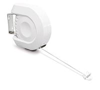 Relaxdays Filo Stendibiancheria Allungabile, Fino a 12 Metri, Plastica, Sistema a Rullo, Balcone e Giardino, Bianco, 1 pz unità