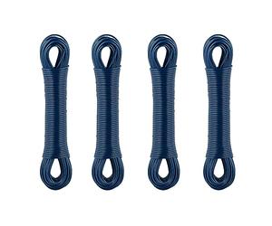 Relaxdays Filo Stendibiancheria, Esterno e Interno, Set da 4 Cavi 30 m cad, Tot. 120 m, Stendi Panni e Biancheria, Blu, Acciaio, 0.2 x 3000 x 0.2 cm