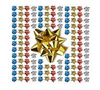 Relaxdays Fiocchi Regalo Decorativi, Set da 200 Fiocchetti Autoadesivi Pacco Natale e Compleanno, LxP: 5x5 cm, Colorati