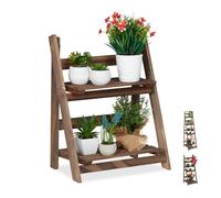 Relaxdays Fioriera per piante a 2 livelli in legno 51,50 x 41,00 x 24,00 cm