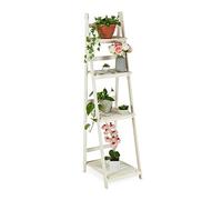Relaxdays, Bianco Fioriera a Scala, per Interni e Esterni, Design Shabby-Chic, Richiudibile, HLP 160x41x50 cm 4 Livelli, Legno, 160 x 41 x 50 cm