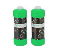 Relaxdays Flacone per Liquido per Bolle di Sapone, Set da 2 Bottiglie da 1 L, Riempire per Macchine Sparabolle, Verde