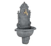 Relaxdays fontana da parete XL, stile antico con rubinetto, 75x44x22 cm
