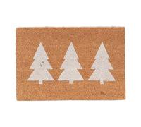 Relaxdays Fußmatte Kokos Tannenbäume Zerbino in Cocco, abeti, 60 x 40 cm, Antiscivolo, Resistente alle intemperie, per Interni ed Esterni, Colore, 30% plastica 70%, Bianco Naturale