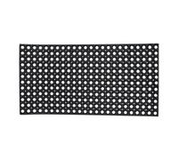 Relaxdays Fußmatte mit Löchern 100 x 50 cm Zerbino, Resistente alle intemperie, Antiscivolo, per Interni ed Esterni, in Gomma ad Anello con Gommini, Nero
