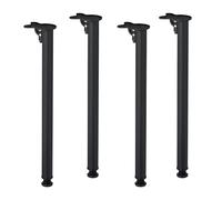 Relaxdays Gambe da Tavolo in Ferro, Set 4 Piedi Pieghevoli per Mobili, HxD 71 x 5 cm, Struttura Base per Tavolini, Nero