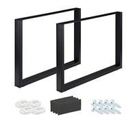 Relaxdays Gambe da Tavolo Industrial, Set da 2, LxH: 100 x 72 cm, Piedi per Mobili, Struttura in Ferro, Tavolino, Nero