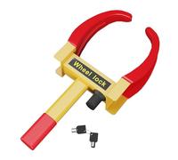 Relaxdays Ganascia Bloccaruota per Auto, Giallo Rosso | Ceppo Blocca Ruota per Automobile, Camper e Roulotte, Acciaio