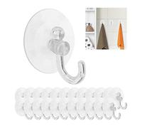 Relaxdays Ganci a Ventosa Forte, Set da 24 Appendi Accappatoio, Carico max. 1 kg ca. l’uno, Portasciugamani, Trasparente