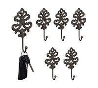 6 ganci appendiabiti parete cappotti giacche ingresso ghisa marrone attaccapanni