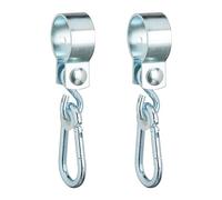 Relaxdays Ganci per Altalena a Bilico con Moschettoni, Set di 2, 50 mm, Anello di Fissaggio, Ferro Antiruggine, Argento