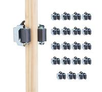 Relaxdays Ganci Porta Attrezzi da Giardino, Set 20 Appendi Portascope e Utensili Casa, Ferro e Poliresina, Nero Argento