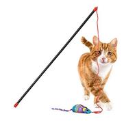 Relaxdays - Gatto con topo, allenamento e lavoro, interattivo, giocattoli per gatti, lunghezza: 47 cm, multicolore