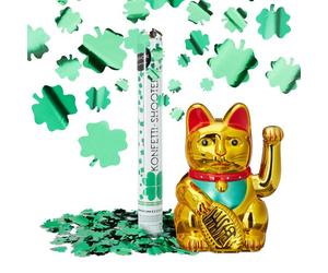 Relaxdays Gatto portafortuna con sparacoriandoli