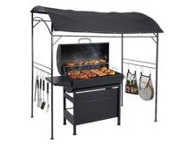 Relaxdays Gazebo barbecue in metallo
