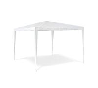 Relaxdays Gazebo da Giardino, Tenda per Esterni Quadrata, con Tetto, 100% PE e HxLxP: 2,5x3x3 m, Festival, Bianco