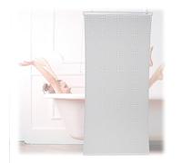 Relaxdays Gemustertes Duschrollo Tenda a Rullo per Doccia, 120 x 240 cm, Tendina Semitrasparente per Vasca da Bagno, Idrorepellente, Bianco, Alluminio