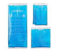 Relaxdays Ghiaccio Gel Termico, 4 Sacchetti Multiuso, 3 Misure, Terapia Caldo Freddo, Cuscinetti Refrigeranti, Azzurro