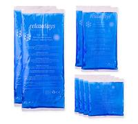 Relaxdays Ghiaccio Gel Termico, 8 Sacchetti, Primo Soccorso, 3 misure, Cuscinetti Terapia Caldo/Freddo, Sport, Blu