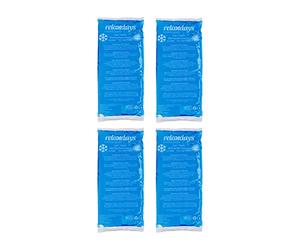 Relaxdays Ghiaccio Gel Termico, Set 4 Sacchetti Multiuso, 12 x 29 cm, Terapia Caldo Freddo, Cuscinetti Refrigeranti, Blu