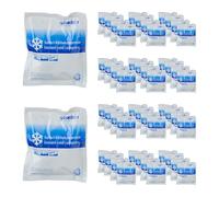 Relaxdays Ghiaccio Istantaneo Termico, 50 Sacchetti HxL: 14,5x12,5 cm, Terapia Freddo, Cuscini Refrigeranti, Blu Bianco, Plastica, Gel