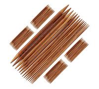 Relaxdays Gioco dei Ferri a Doppia Punta, Set da 75, Aghi da Calza, 15 Misure, bambù, Spessore da 2 a 10 mm, Naturale