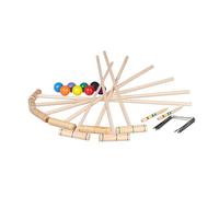 Set Croquet Gioco Adulti Bambini Mazze Legno 8 Giocatori Giardino Divertimento