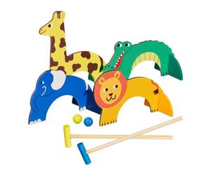 Relaxdays Gioco del croquet per bimbi con animali