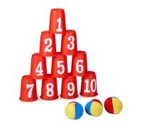 Relaxdays Gioco del tiro al barattolo per bambini