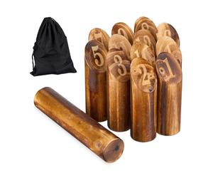 Relaxdays Gioco di scacchi vichinghi Kubb in legno