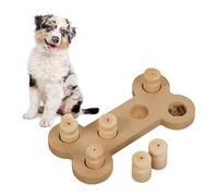 Relaxdays Gioco Interattivo per Cani e Gatti, a Forma di Osso, Giocattolo Attivazione Mentale, Dog Puzzle, Marrone, Fibra di Legno, 4,5x23x12 cm
