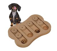 Relaxdays Gioco Interattivo per Cani e Gatti, Giocattolo Attivazione Mentale e Olfattiva, Dog Puzzle, MDF, Marrone, Fibra di Legno, 2,5x29,5x20 cm