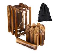 Relaxdays Gioco Kubb vichingo in legno fiammato